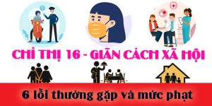 (Tiếng Việt) 6 lỗi thường gặp và mức phạt khi áp dụng chỉ thị 16 về giãn cách xã hội