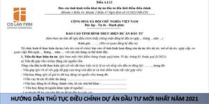 (Tiếng Việt) Hướng dẫn thủ tục điều chỉnh dự án đầu tư mới nhất 2021