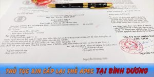 (Tiếng Việt) Thủ tục xin cấp lại thẻ Apec tại Bình Dương