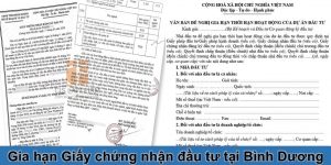 (Tiếng Việt) Gia hạn giấy chứng nhận đầu tư tại Bình Dương