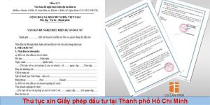 (Tiếng Việt) Thủ tục xin giấy phép đầu tư tại Thành phố Hồ Chí Minh