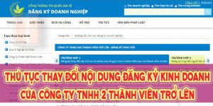 (Tiếng Việt) Thủ tục thay đổi nội dung đăng ký kinh doanh của công ty TNHH hai thành viên trở lên