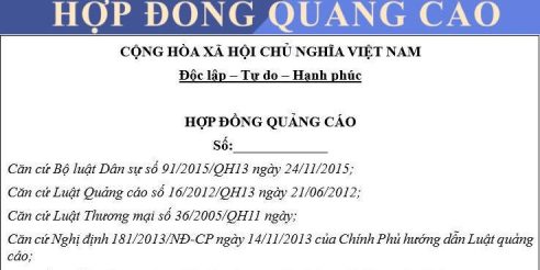 Mẫu hợp đồng quảng cáo